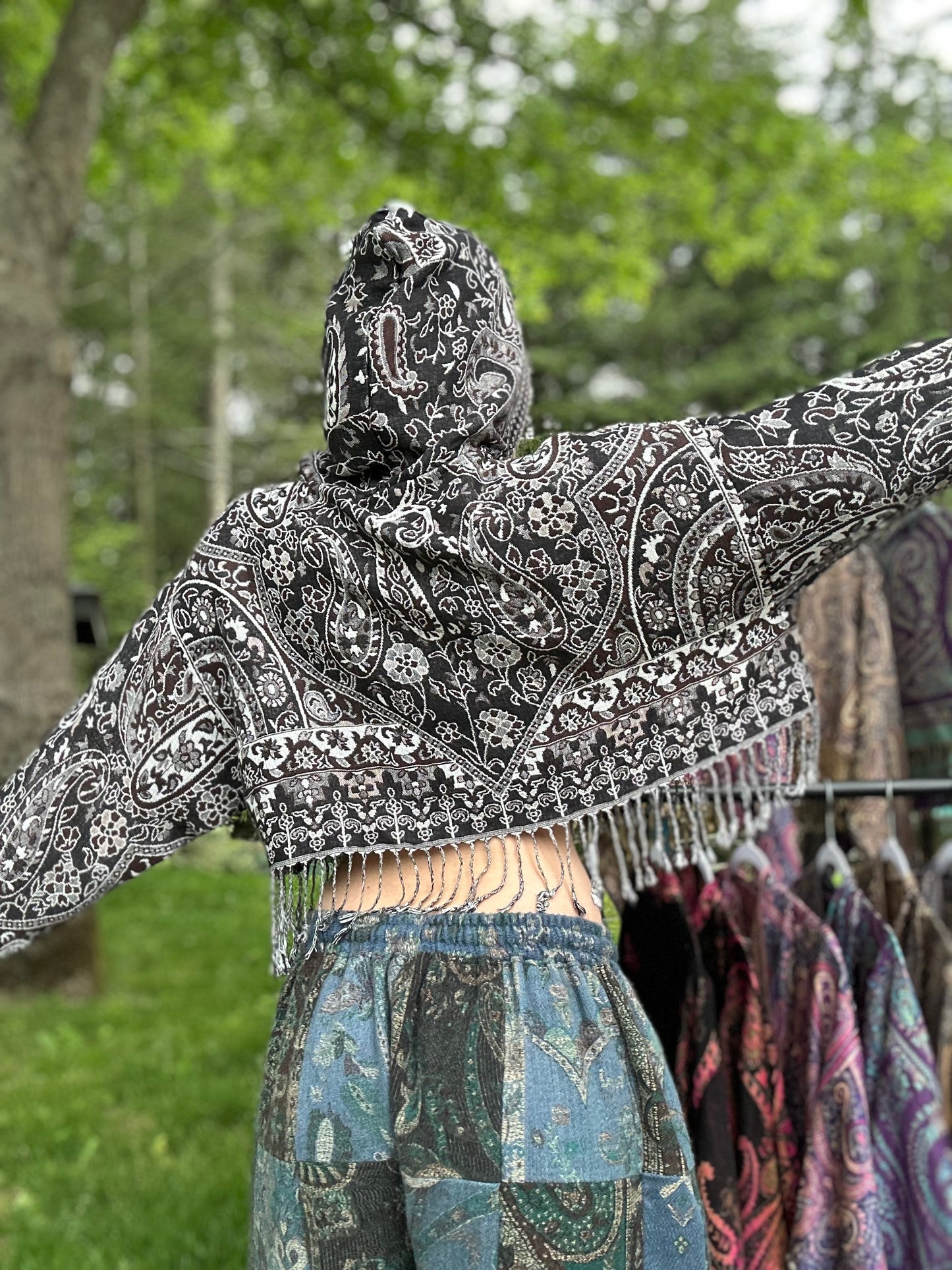 Cropped Pashmina Hoodie