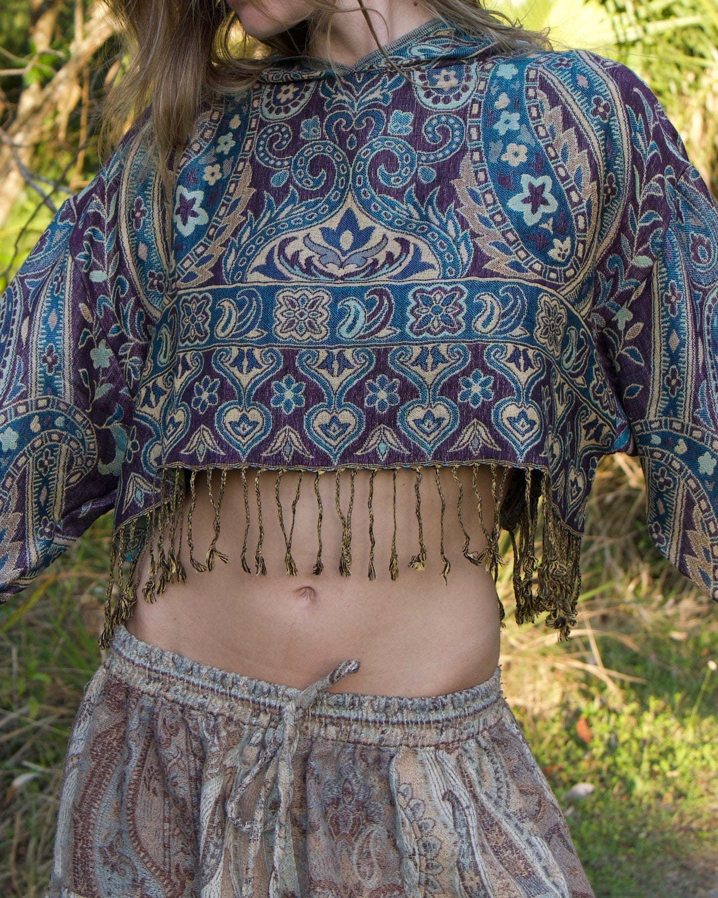 Cropped Pashmina Hoodie