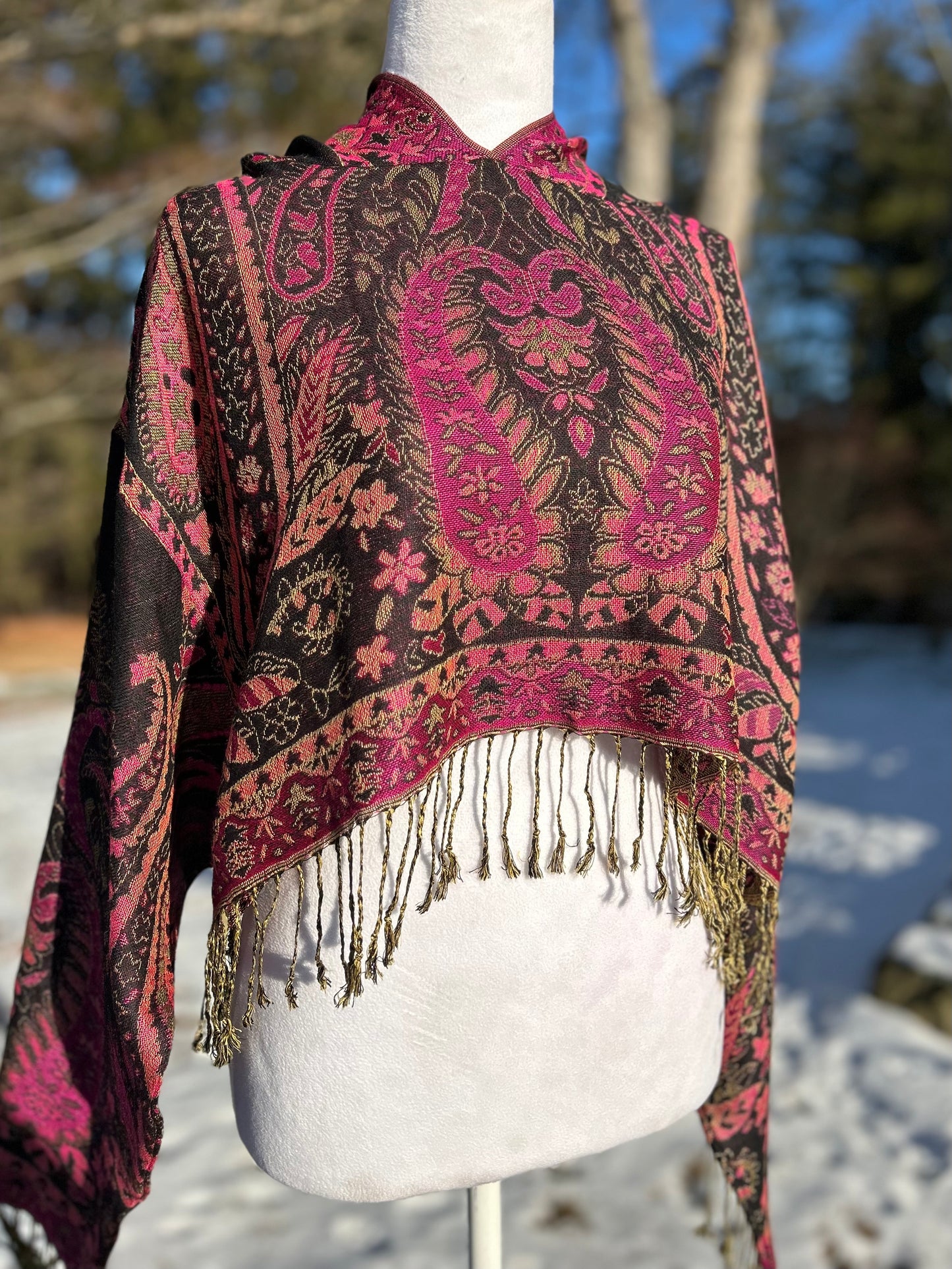 Cropped Pashmina Hoodie