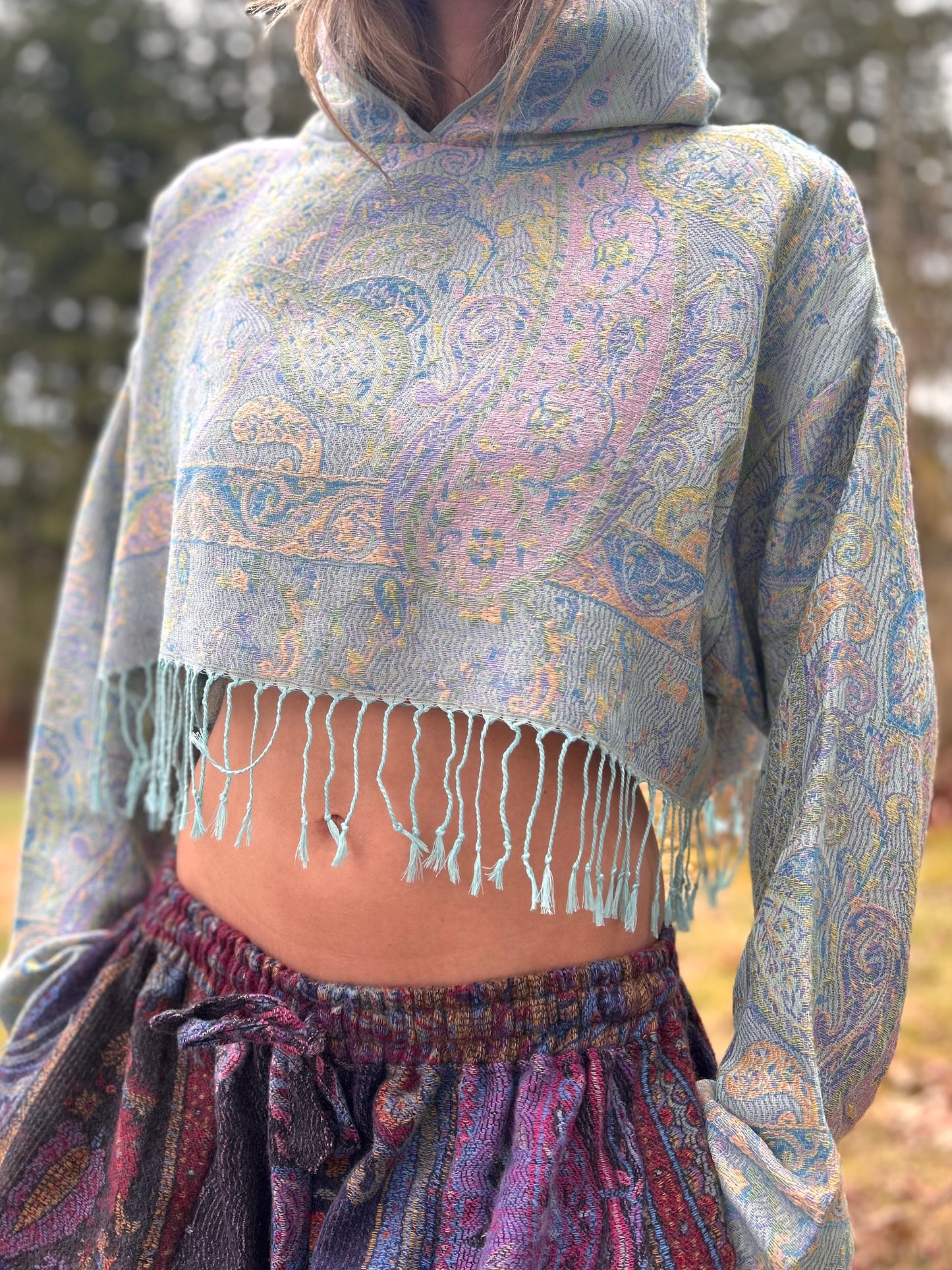 Cropped Pashmina Hoodie