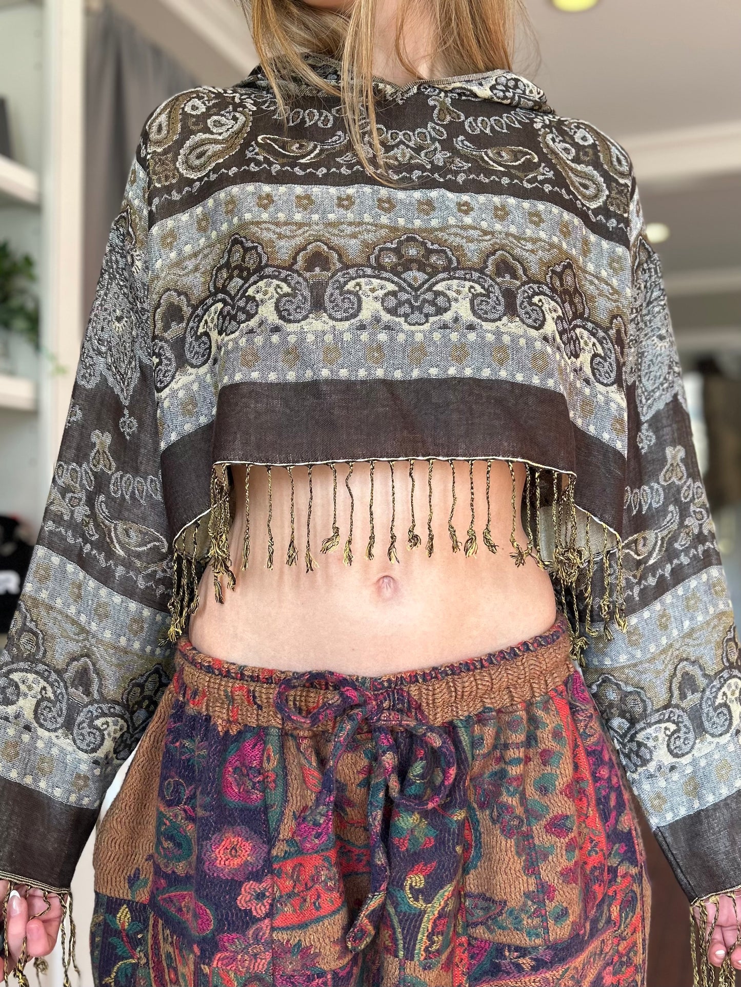 Cropped Pashmina Hoodie