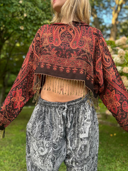 Cropped Pashmina Hoodie