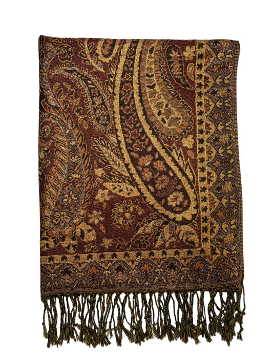 Metallic Paisley Pashmina