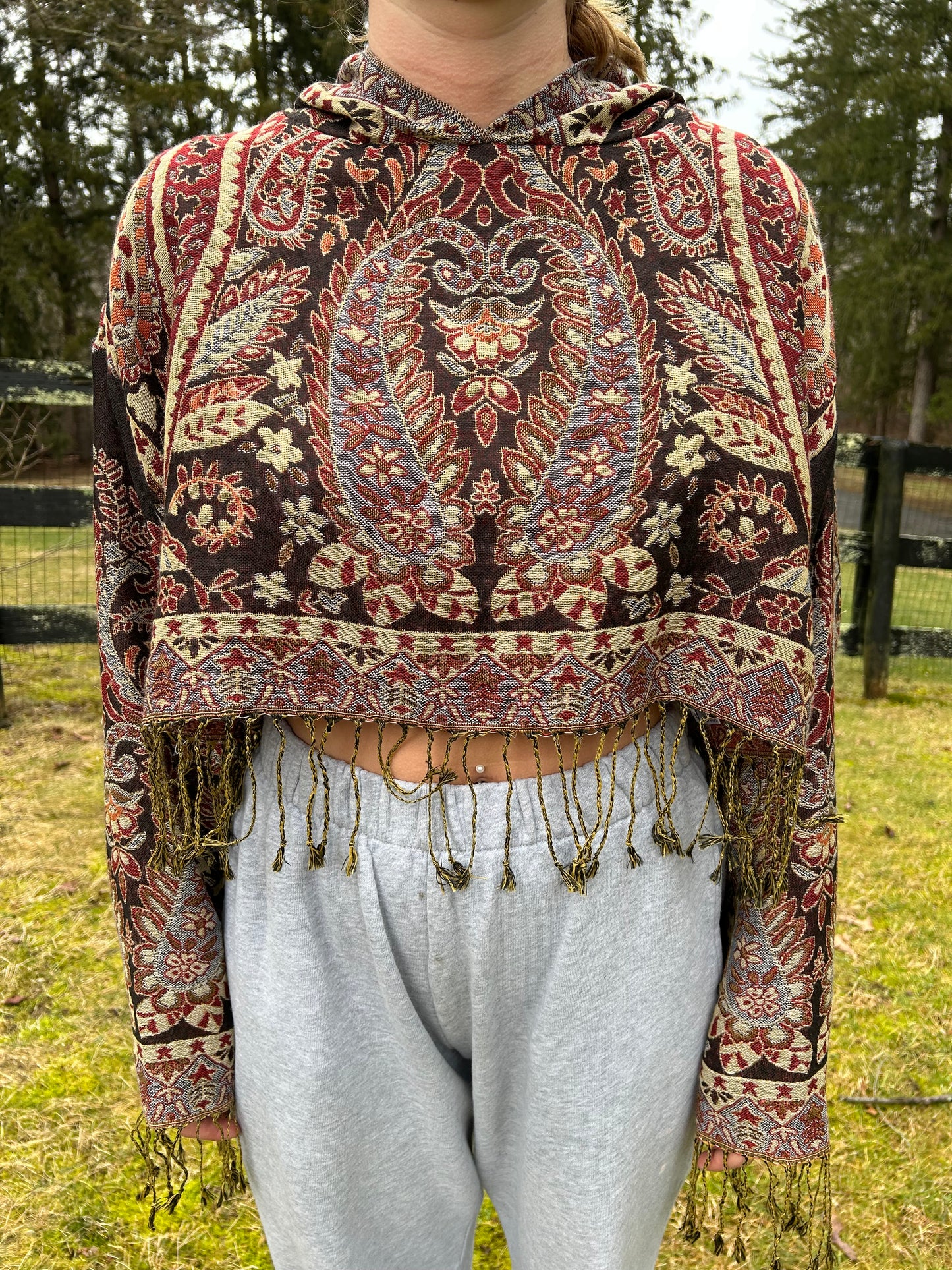 Cropped Pashmina Hoodie