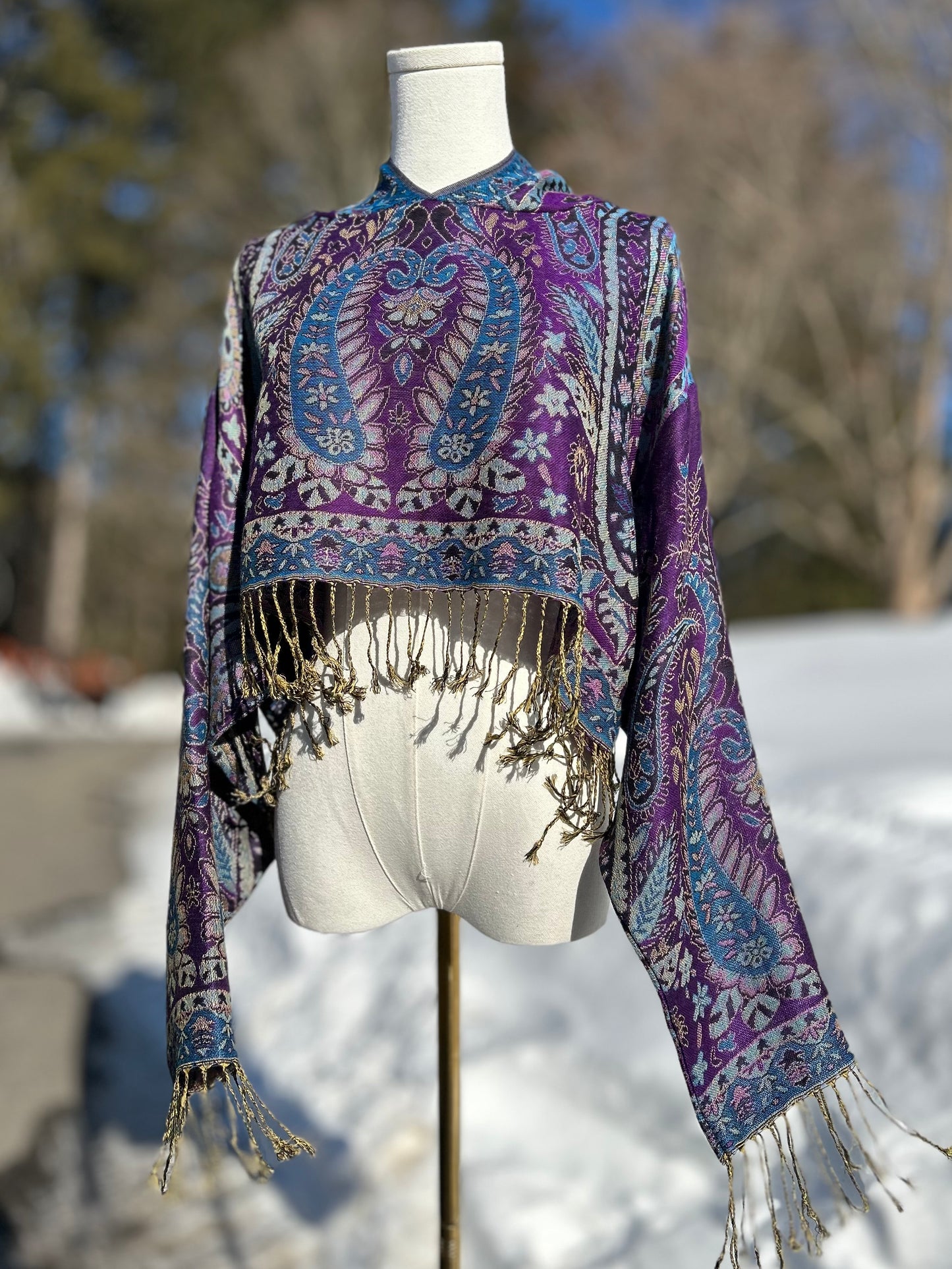 Cropped Pashmina Hoodie