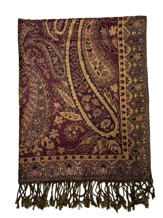 Metallic Paisley Pashmina