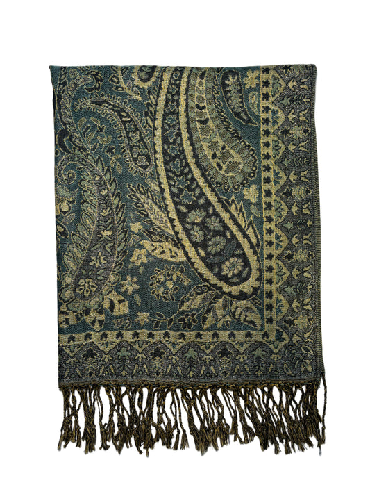 Metallic Paisley Pashmina