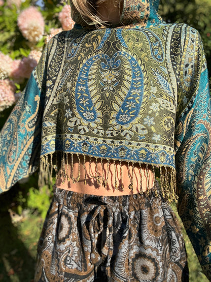 Cropped Pashmina Hoodie