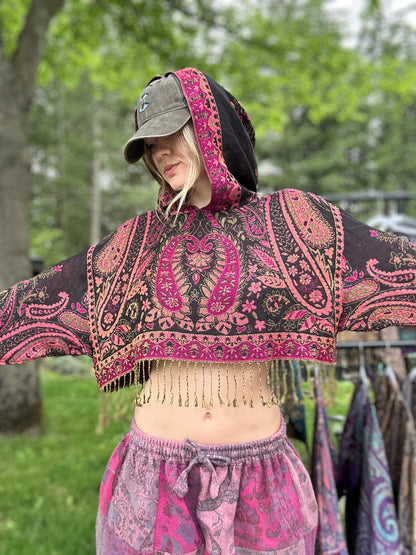 Cropped Pashmina Hoodie