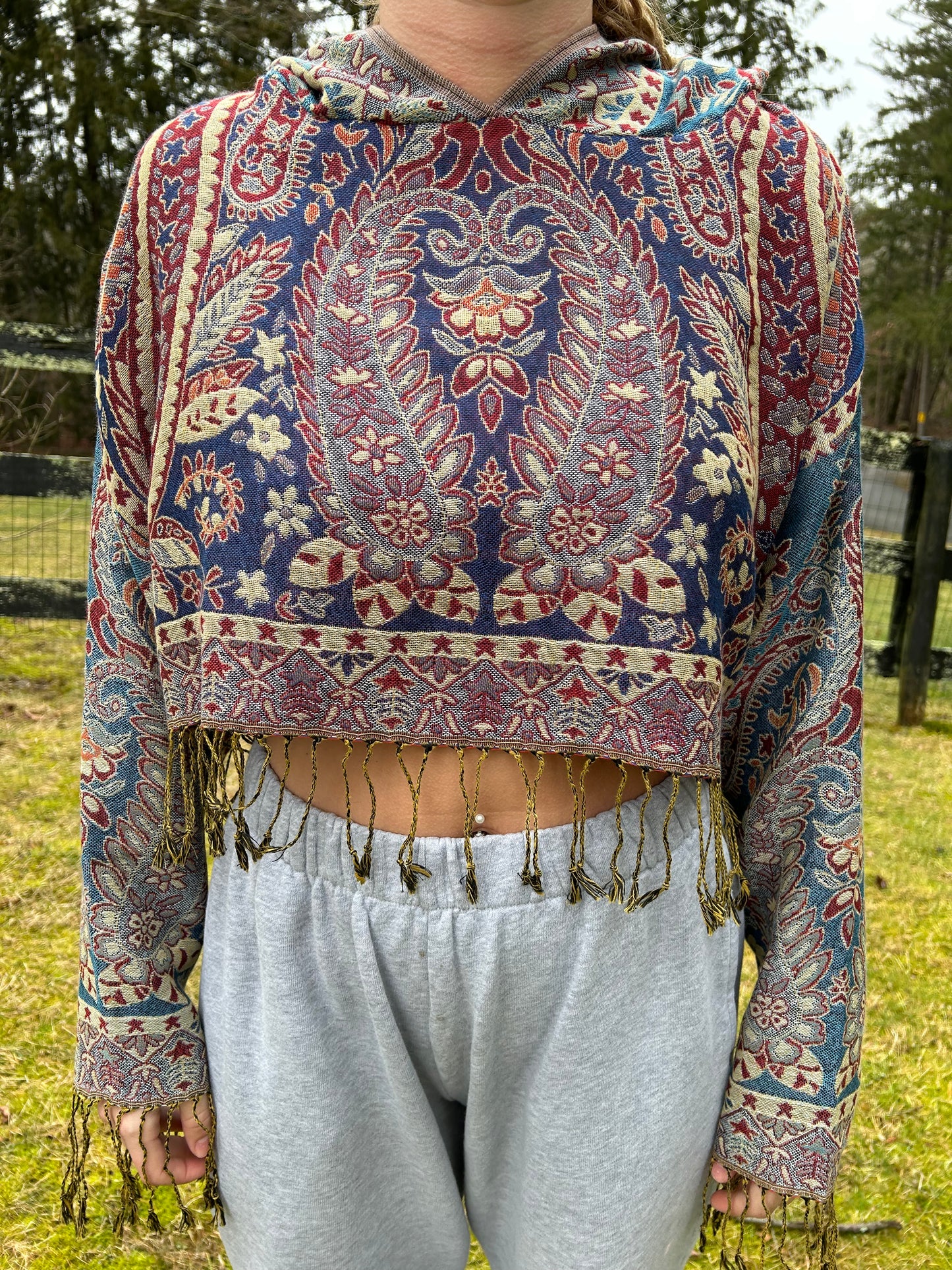 Cropped Pashmina Hoodie