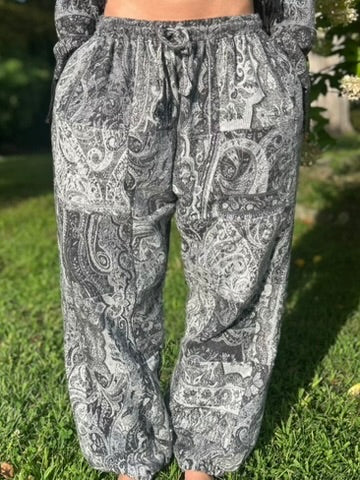 Patchwork Harem Pants