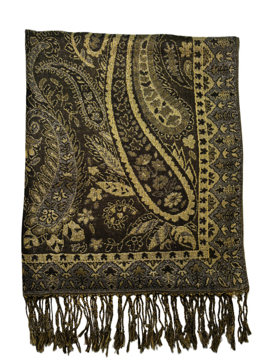 Metallic Paisley Pashmina