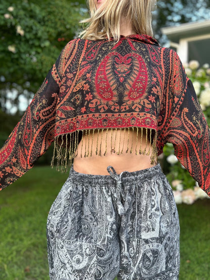 Cropped Pashmina Hoodie