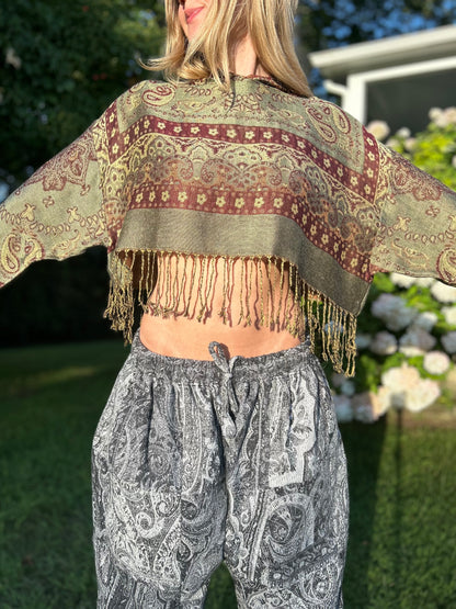 Cropped Pashmina Hoodie