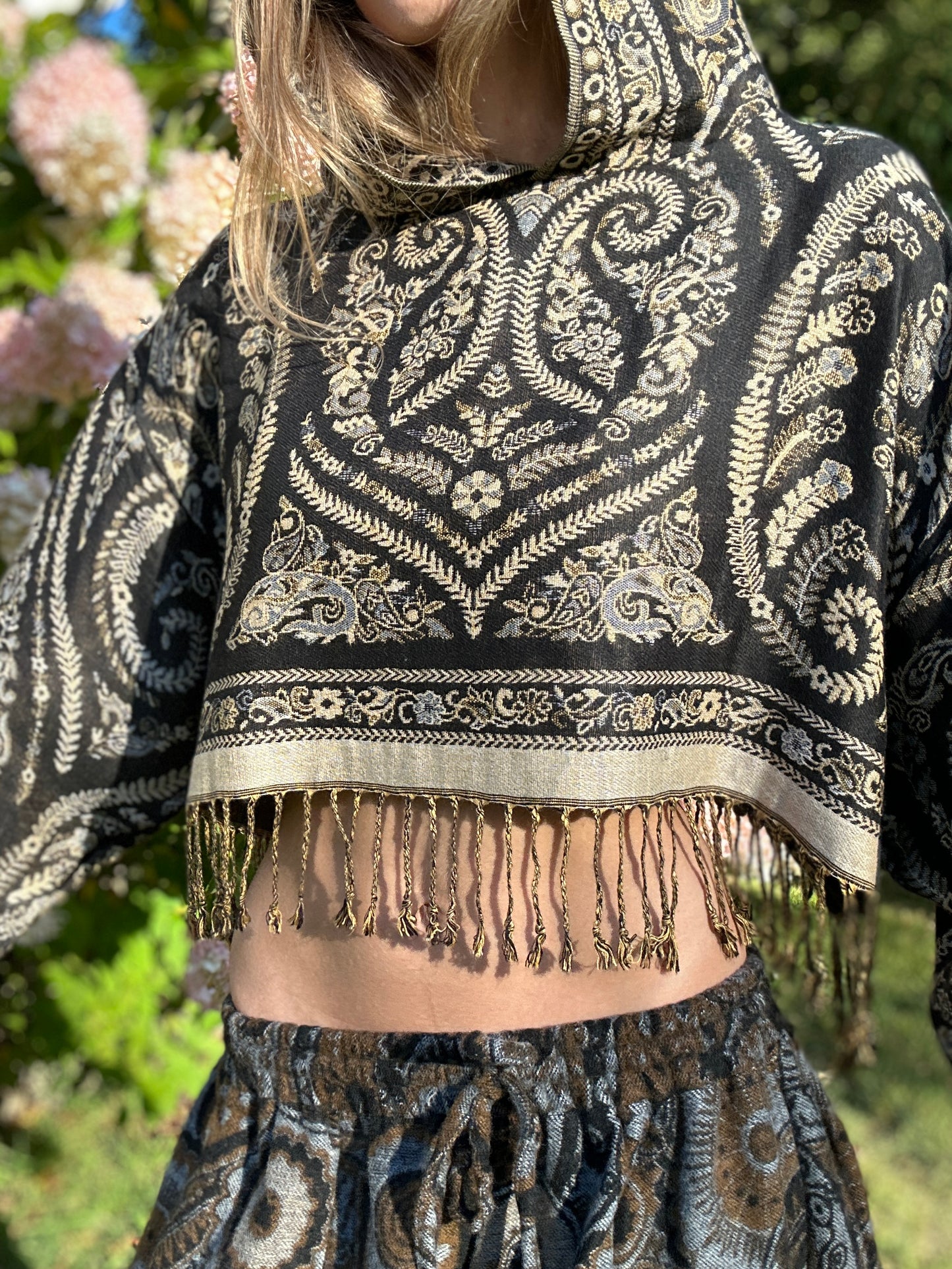 Cropped Pashmina Hoodie