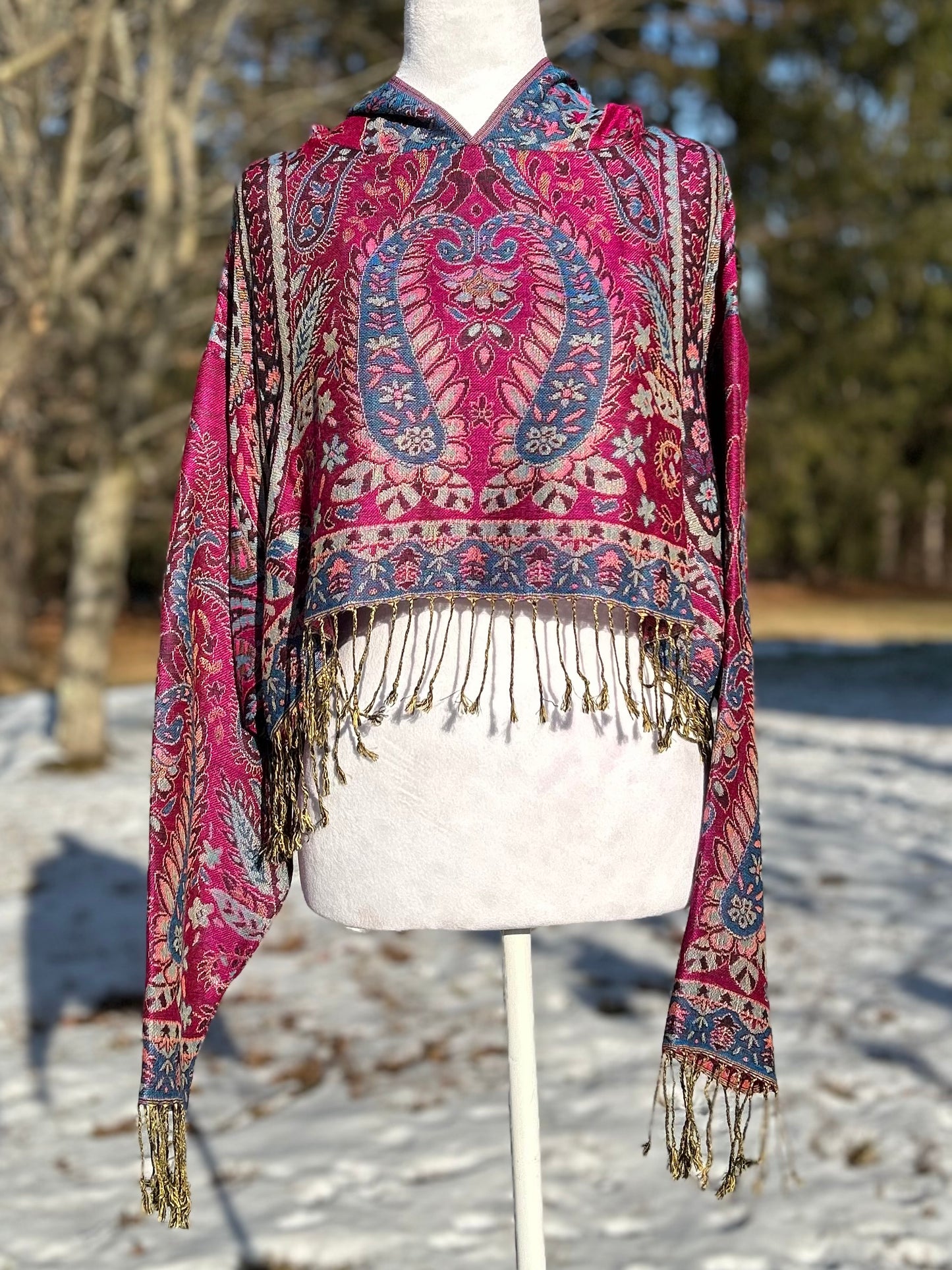 Cropped Pashmina Hoodie