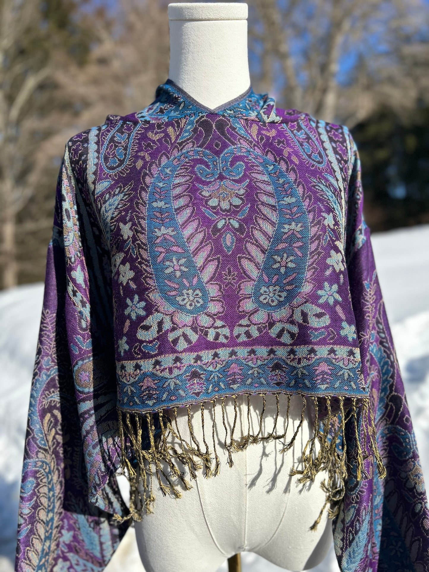 Cropped Pashmina Hoodie