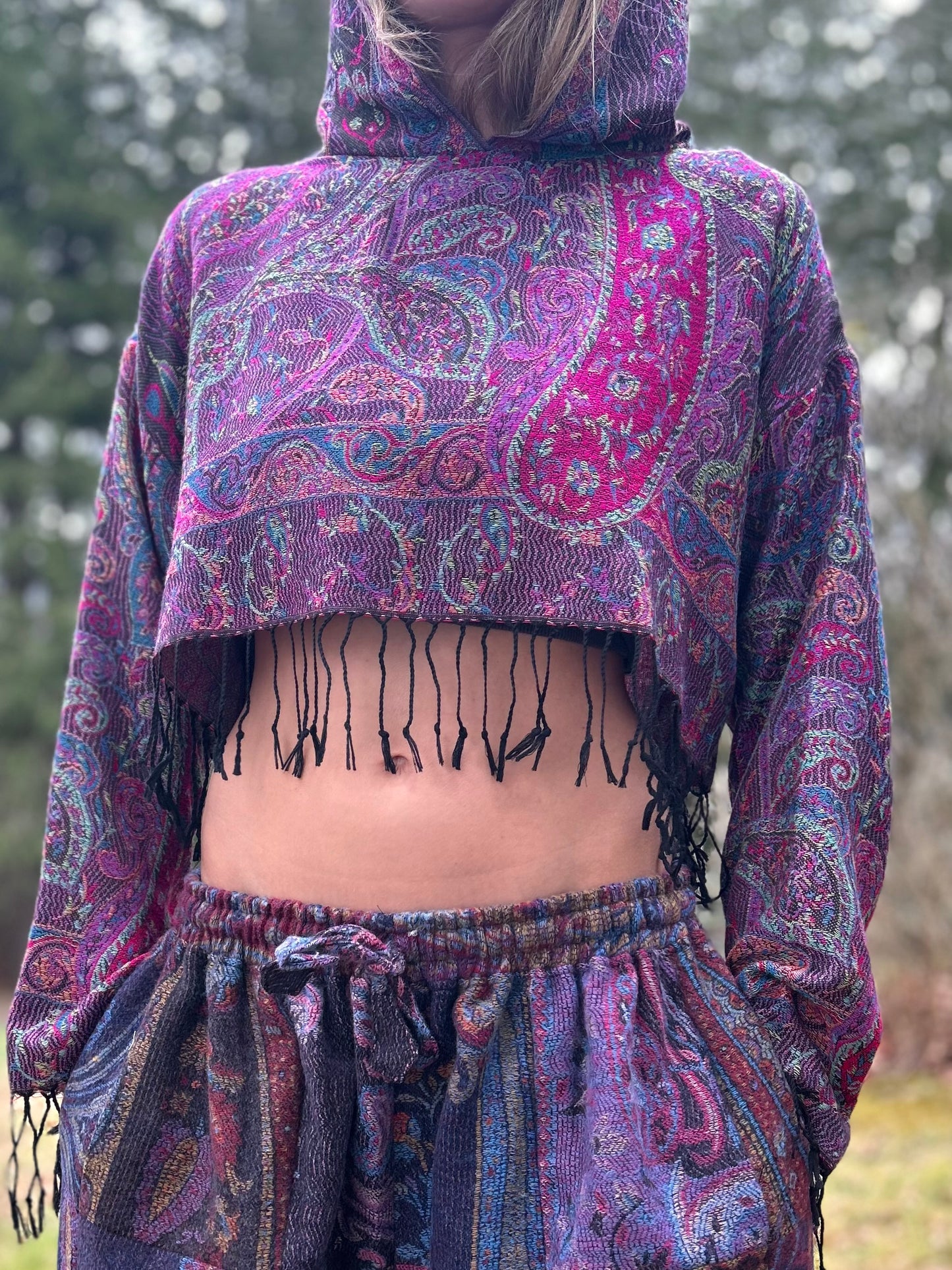 Cropped Pashmina Hoodie