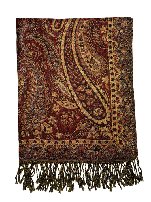 Metallic Paisley Pashmina