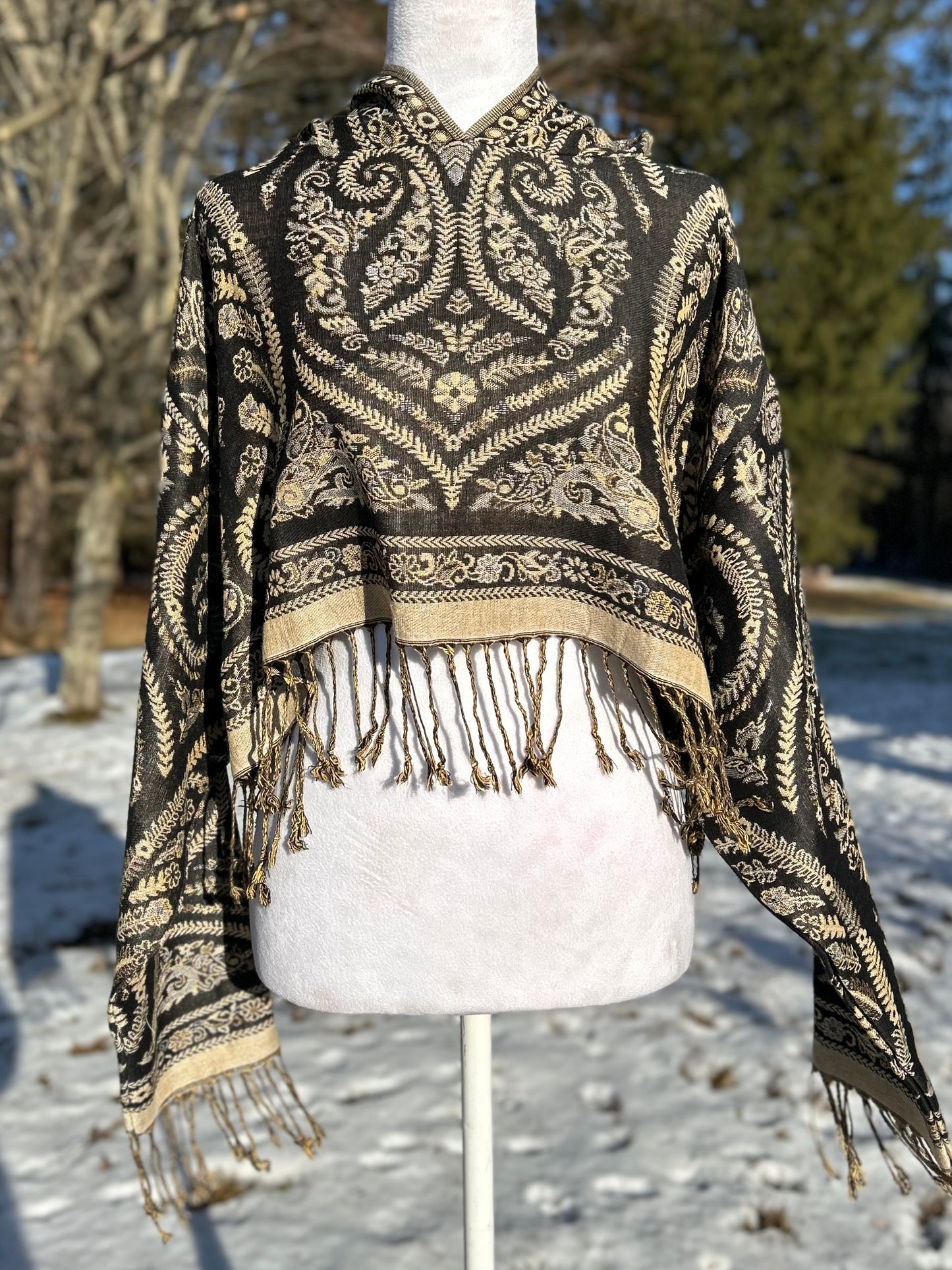 Cropped Pashmina Hoodie