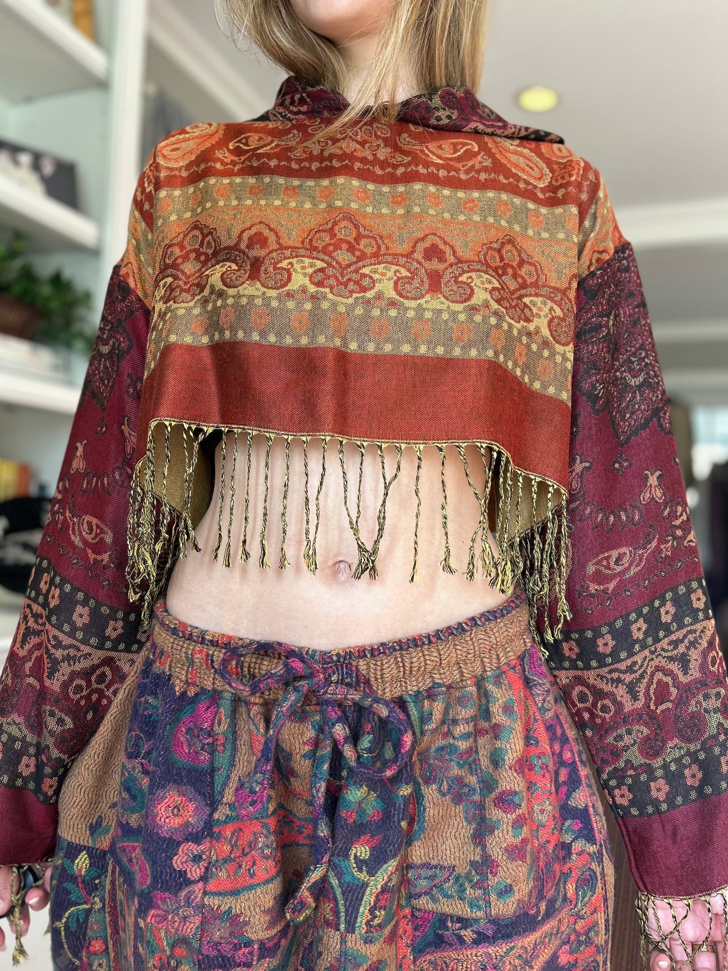 Cropped Pashmina Hoodie