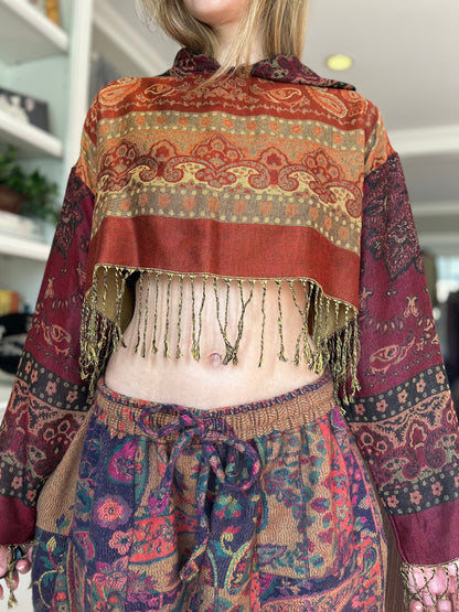 Cropped Pashmina Hoodie