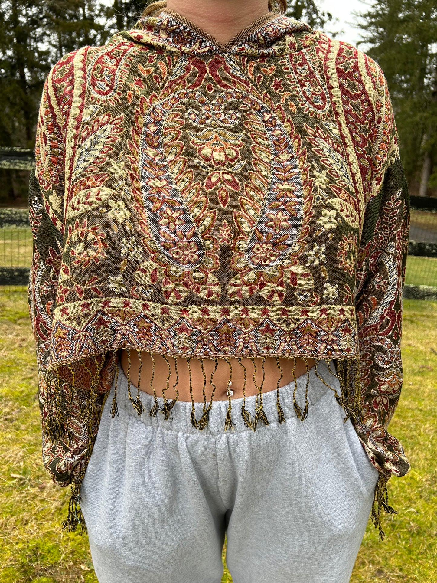 Cropped Pashmina Hoodie