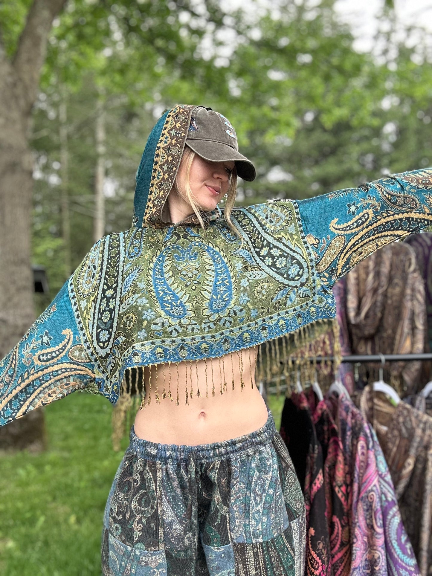Cropped Pashmina Hoodie