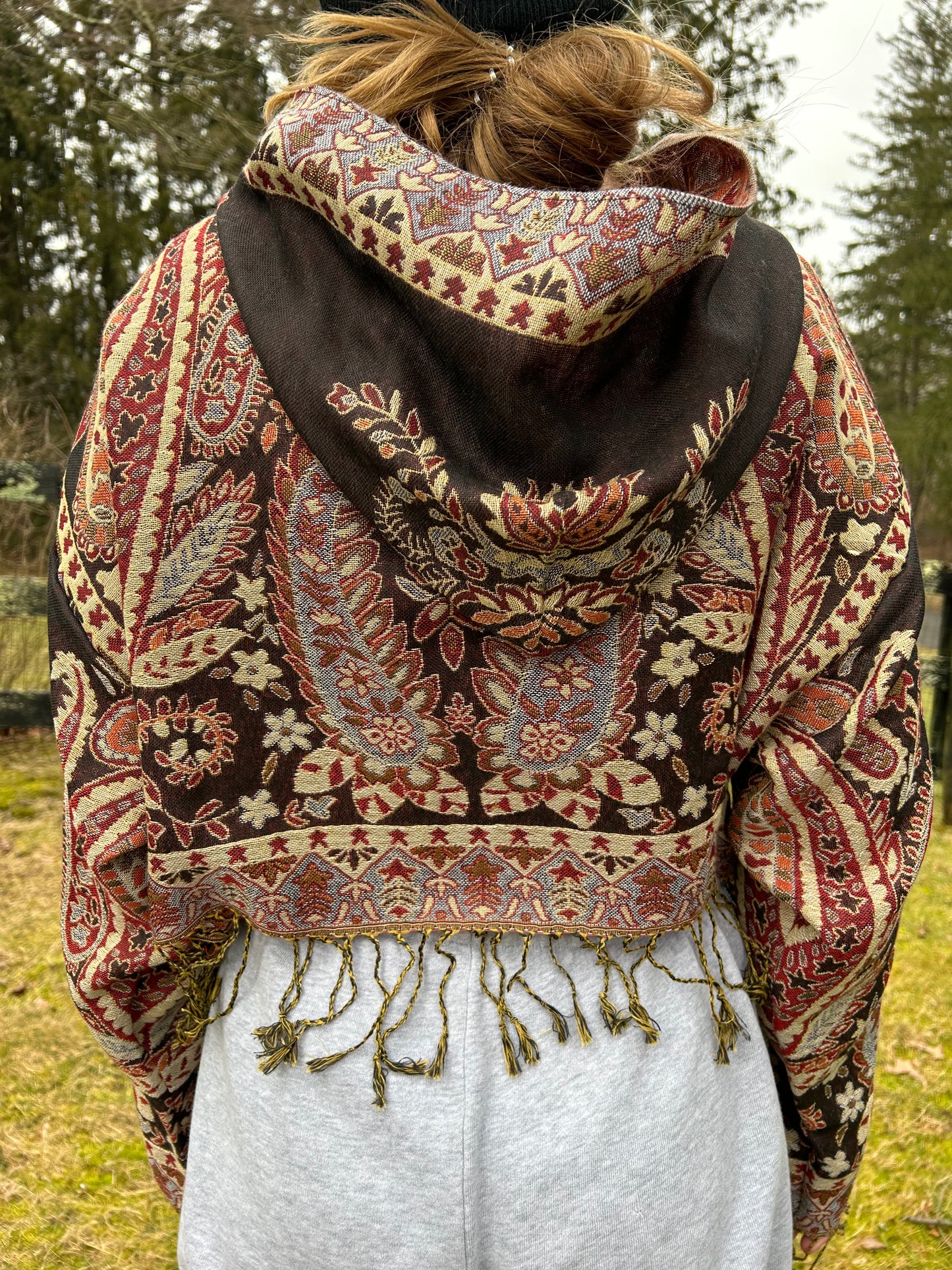 Cropped Pashmina Hoodie