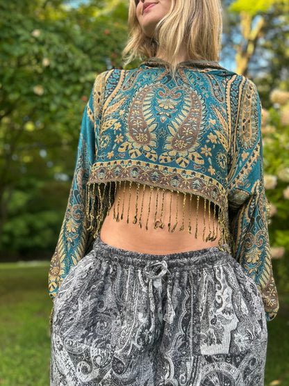 Cropped Pashmina Hoodie