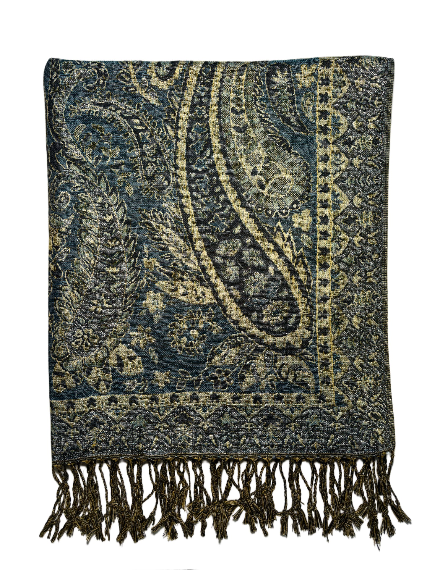 Metallic Paisley Pashmina