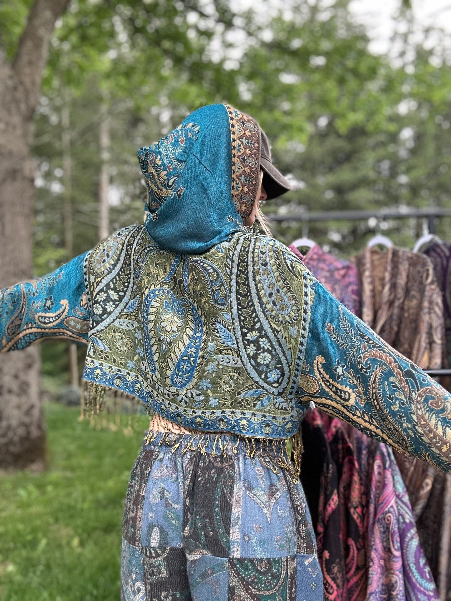 Cropped Pashmina Hoodie