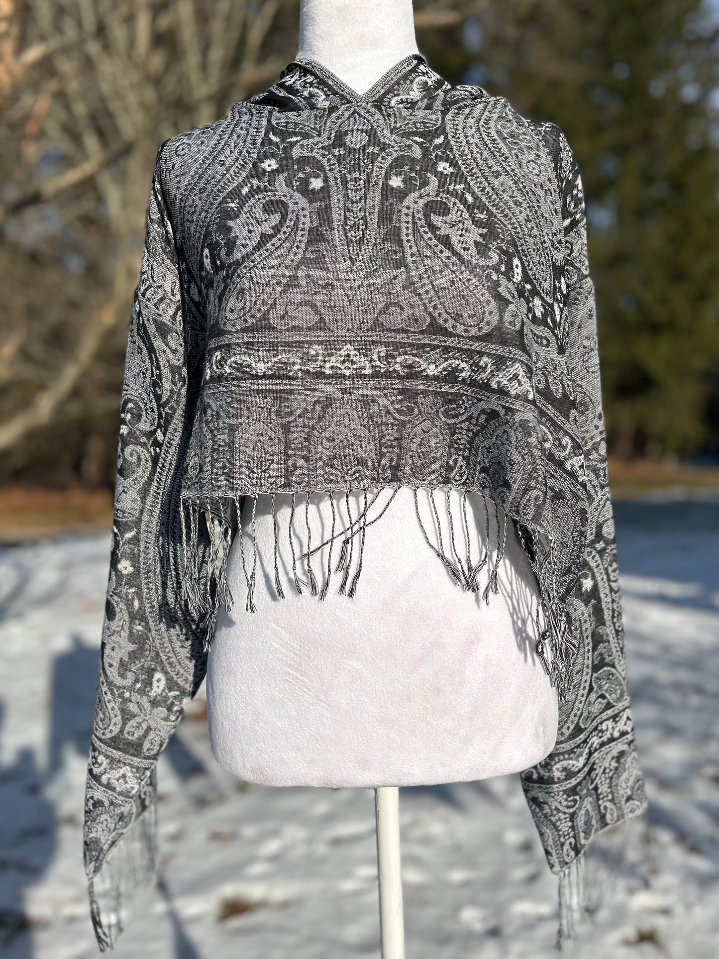 Cropped Pashmina Hoodie