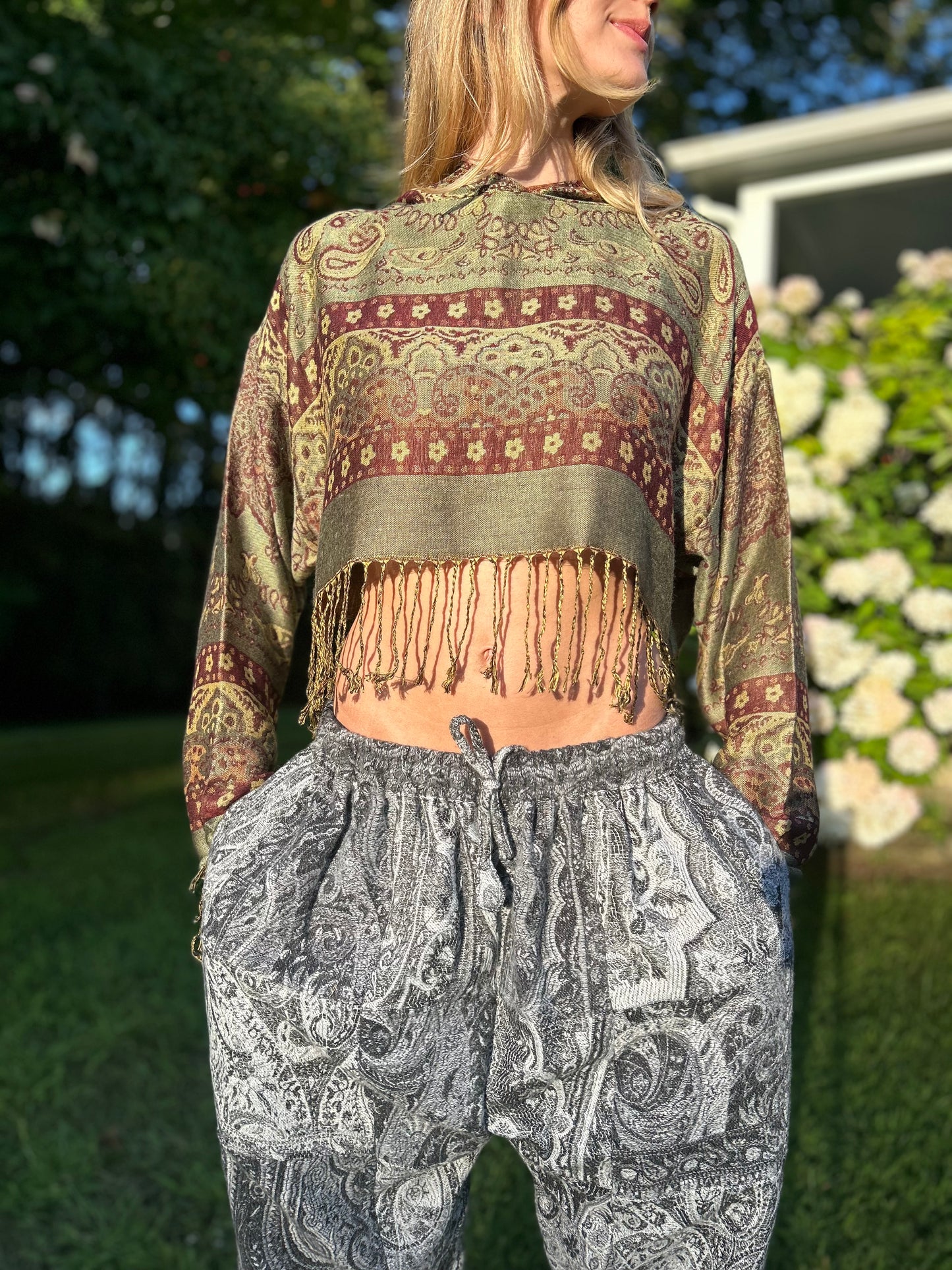 Cropped Pashmina Hoodie