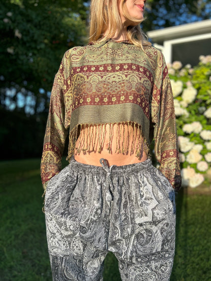 Cropped Pashmina Hoodie