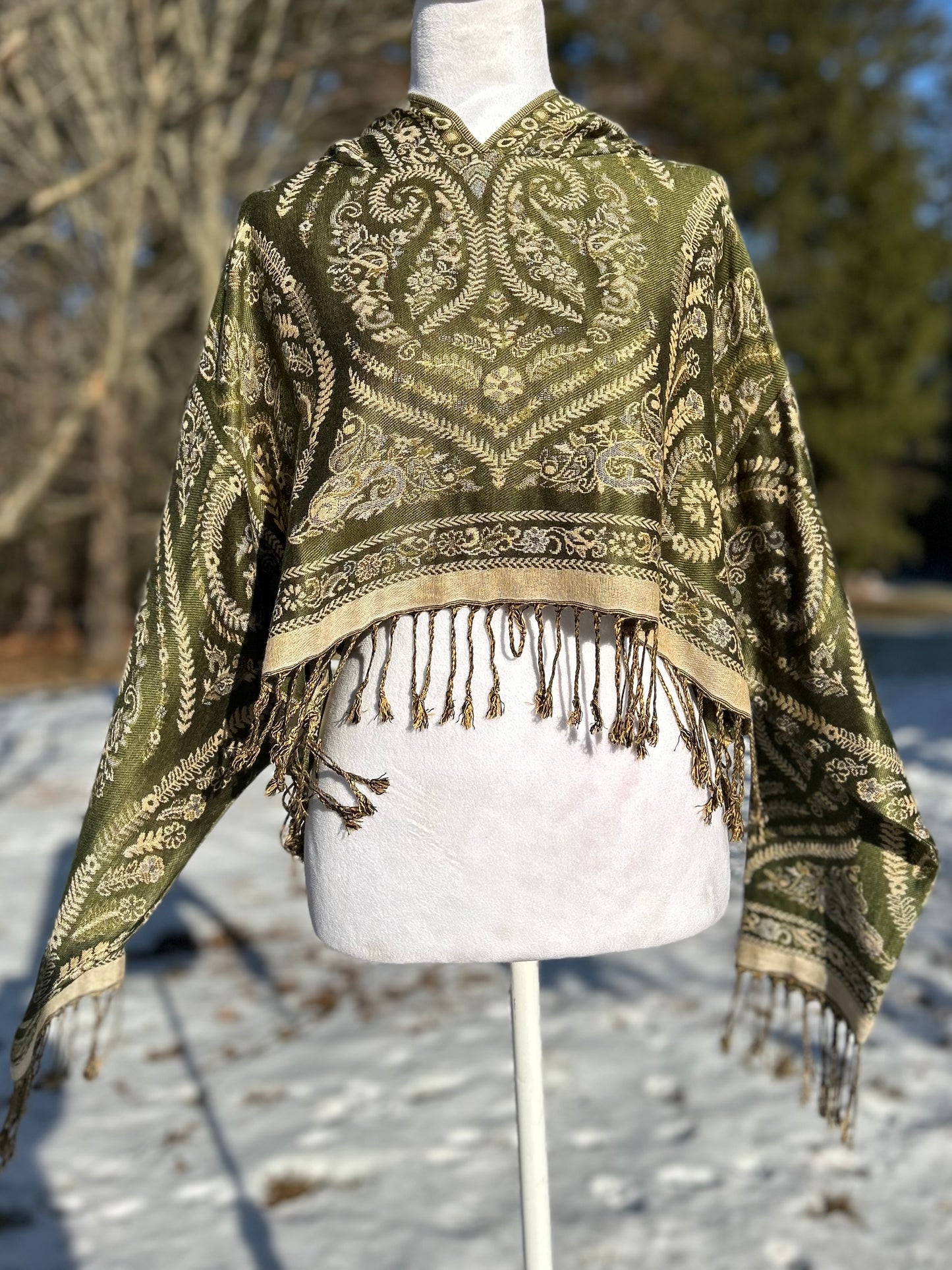 Cropped Pashmina Hoodie