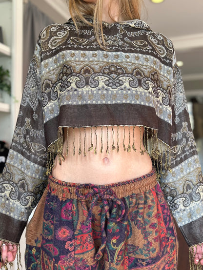Cropped Pashmina Hoodie
