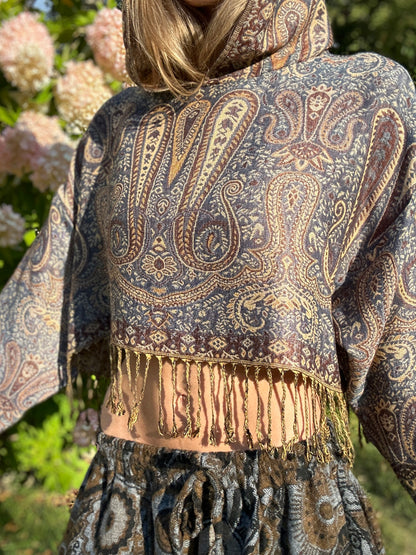 Cropped Pashmina Hoodie