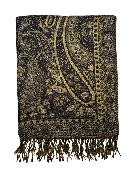 Metallic Paisley Pashmina